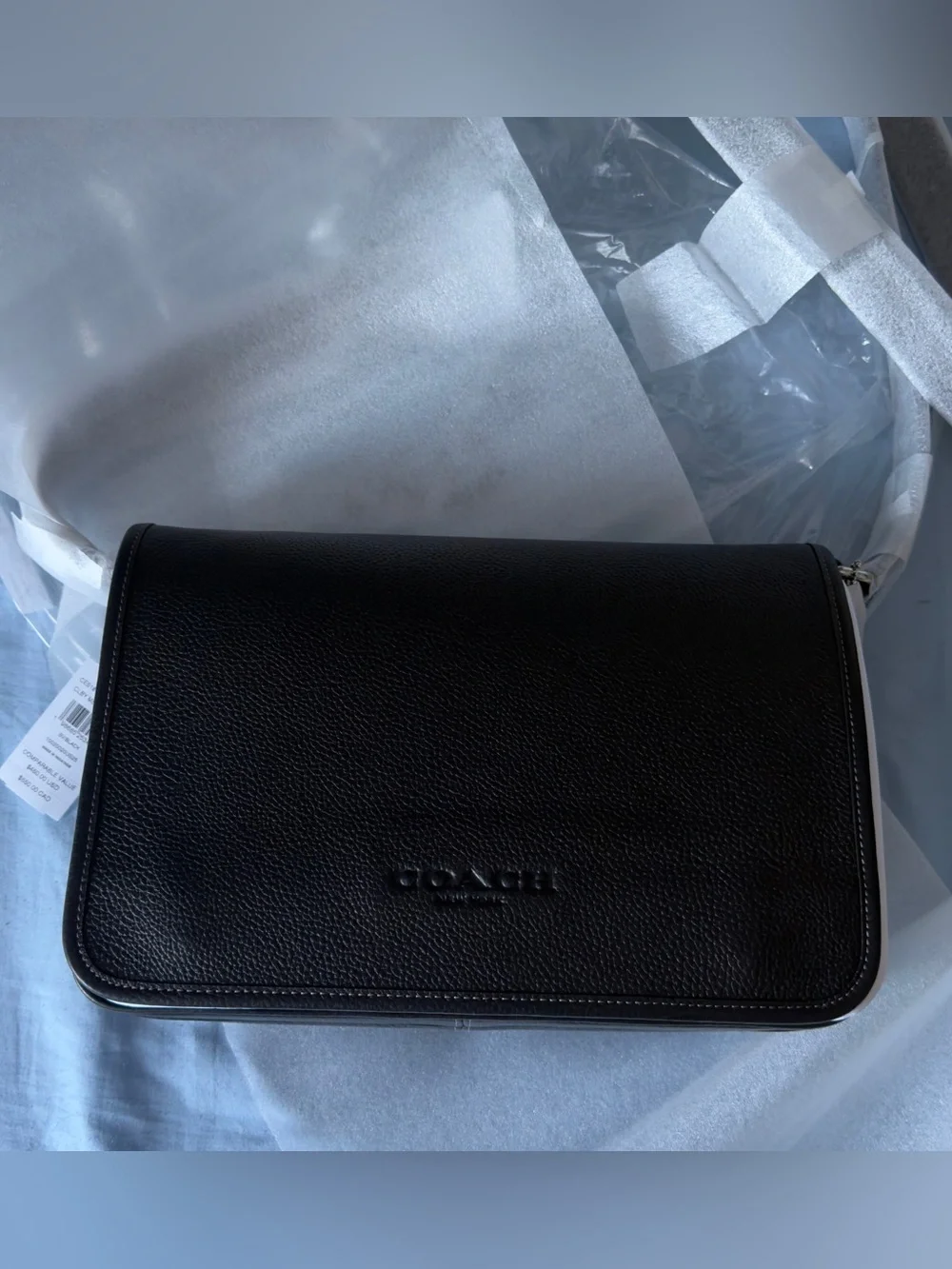 Coach Black Pebbled Leather Crossbody Messenger Bag